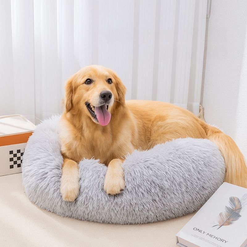 Premium Fluffy Plush Donut Pet Bed - The Fur Hub