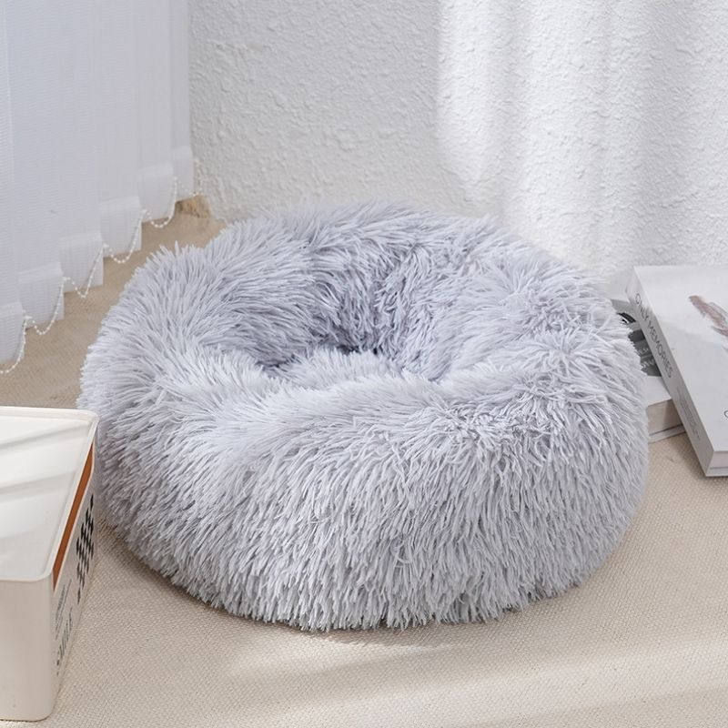 Premium Fluffy Plush Donut Pet Bed - The Fur Hub