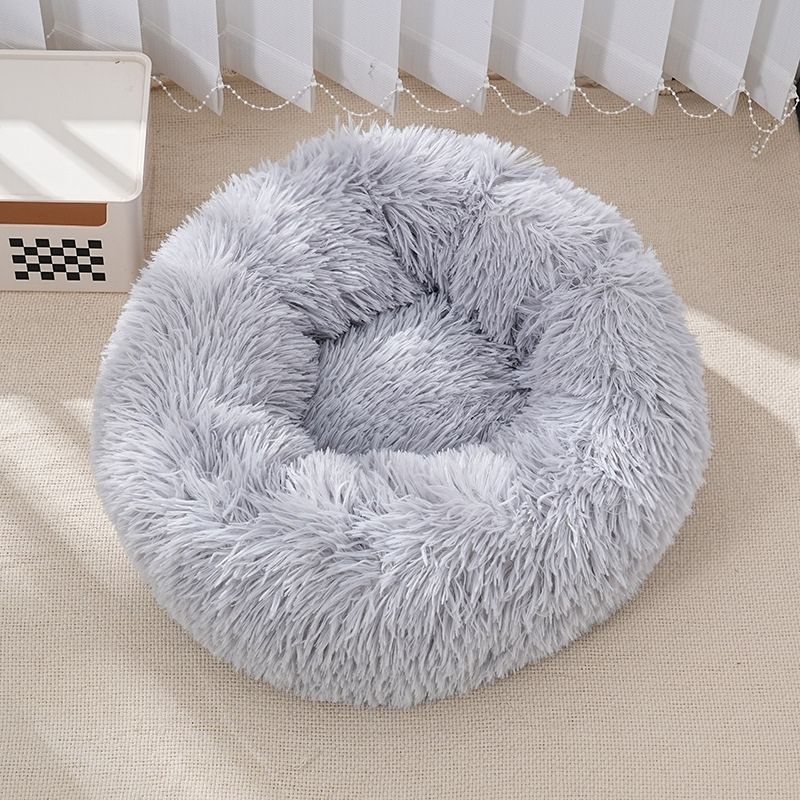 Premium Fluffy Plush Donut Pet Bed - The Fur Hub