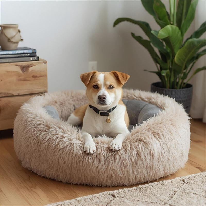 Premium Fluffy Plush Donut Pet Bed - The Fur Hub