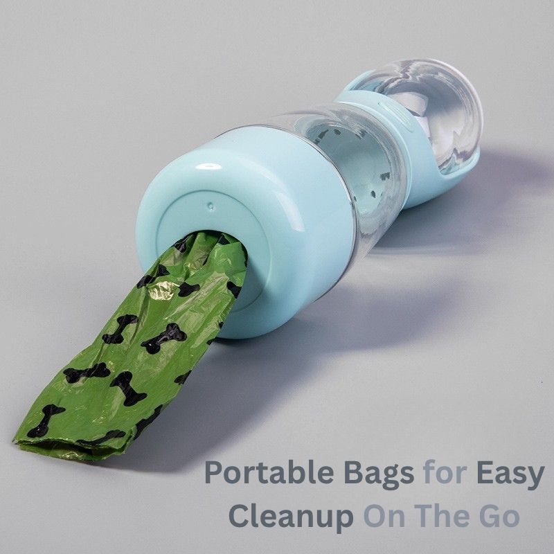 3-in-1 Pet Water Bottle with Bowl & Waste Bag Holder – Portable & Leak-Proof for Dogs & Cats - The Fur Hub