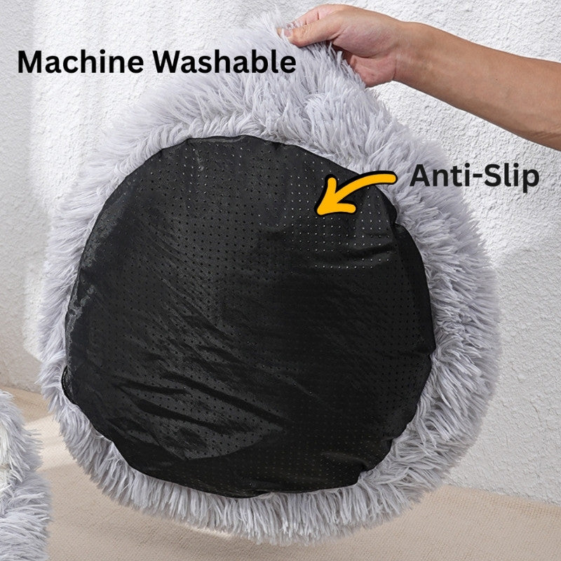 Premium Fluffy Plush Donut Pet Bed - The Fur Hub