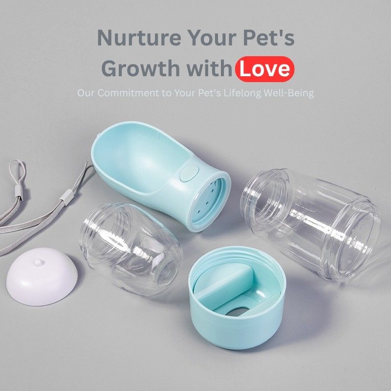 3-in-1 Pet Water Bottle with Bowl & Waste Bag Holder – Portable & Leak-Proof for Dogs & Cats - The Fur Hub