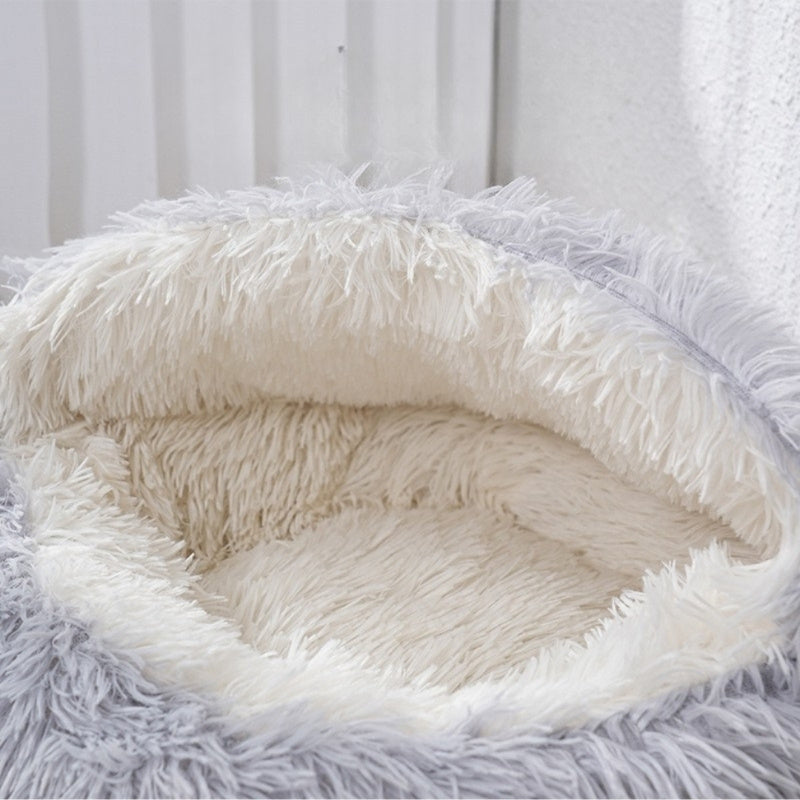 Premium Fluffy Plush Shell Pet Bed - The Fur Hub