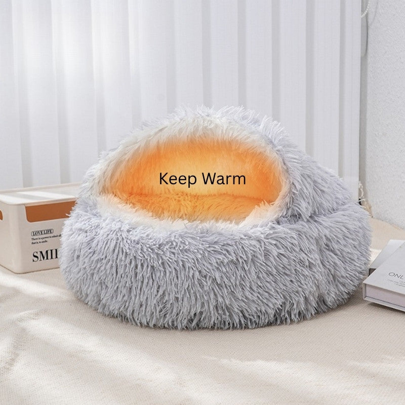 Premium Fluffy Plush Shell Pet Bed - The Fur Hub