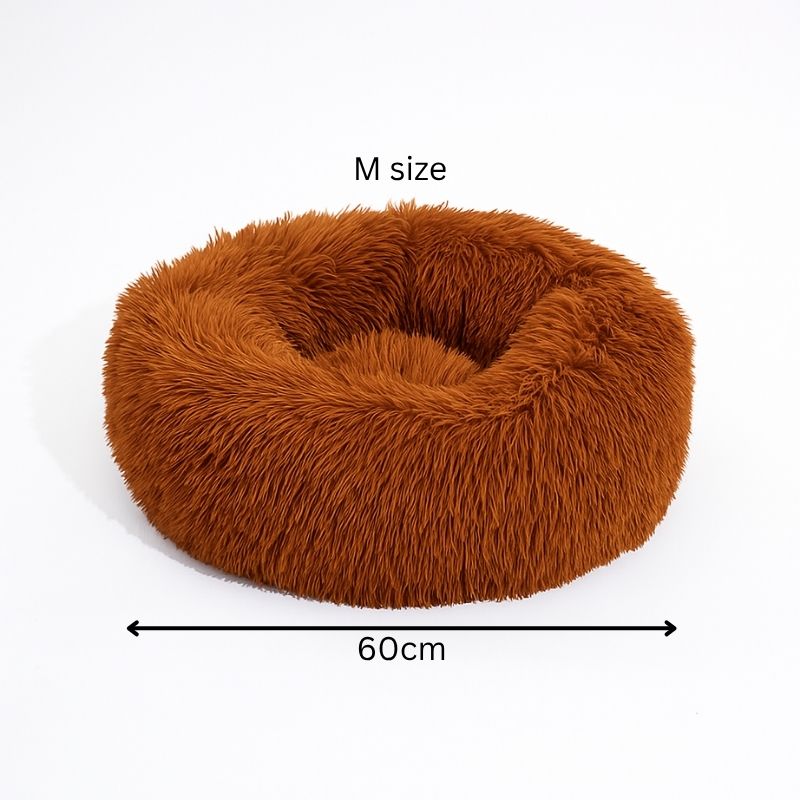 Premium Fluffy Plush Donut Pet Bed - The Fur Hub