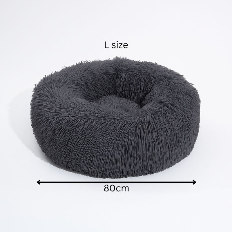 Premium Fluffy Plush Donut Pet Bed - The Fur Hub