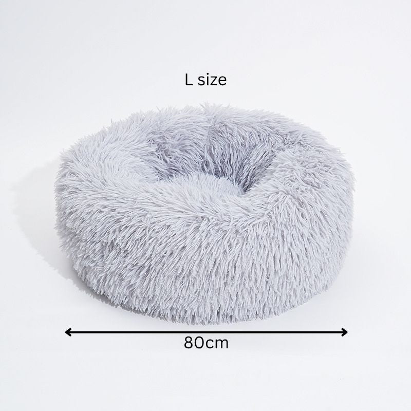 Premium Fluffy Plush Donut Pet Bed - The Fur Hub