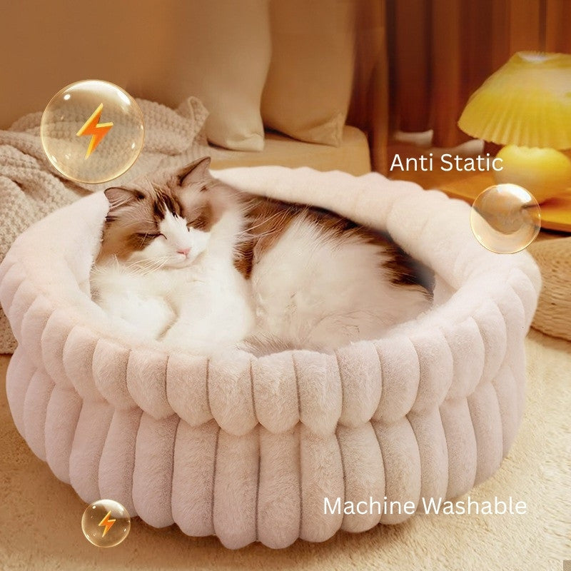 Premium Fluffy Round Pet Bed - The Fur Hub