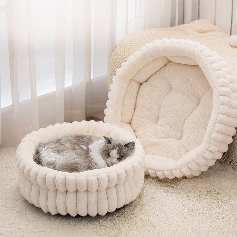 Premium Fluffy Round Pet Bed - The Fur Hub