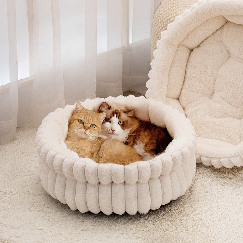 Premium Fluffy Round Pet Bed - The Fur Hub