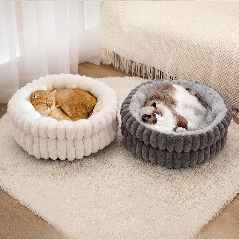 Premium Fluffy Round Pet Bed - The Fur Hub