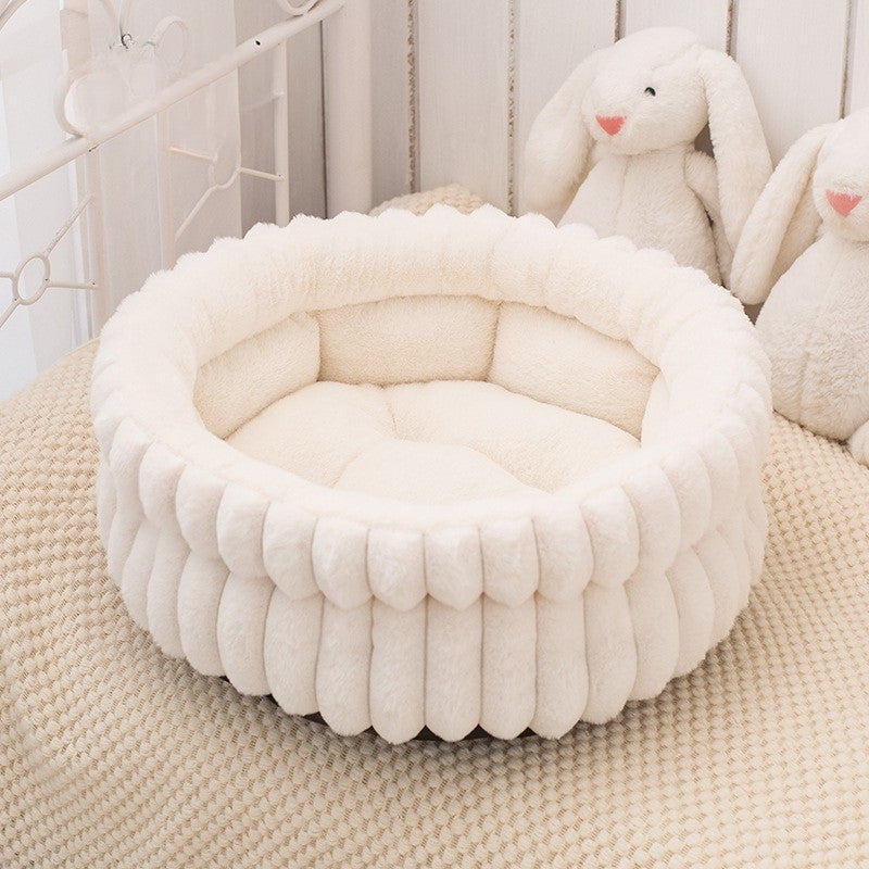 Premium Fluffy Round Pet Bed - The Fur Hub
