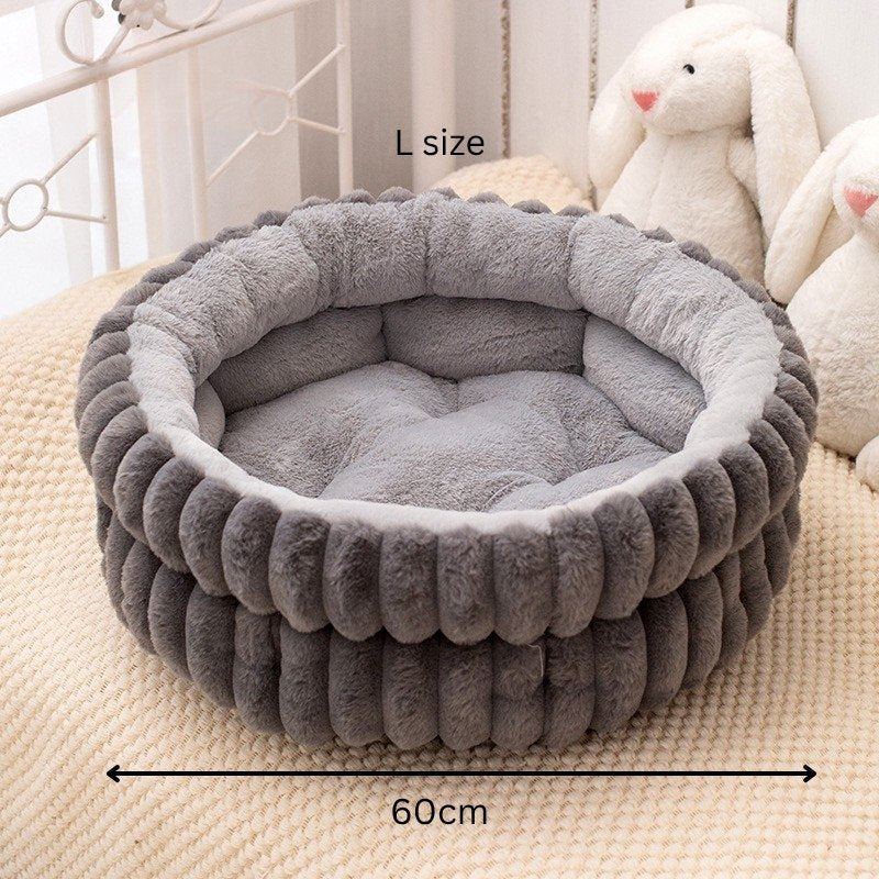 Premium Fluffy Round Pet Bed - The Fur Hub
