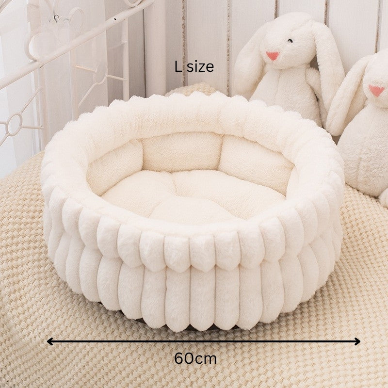 Premium Fluffy Round Pet Bed - The Fur Hub